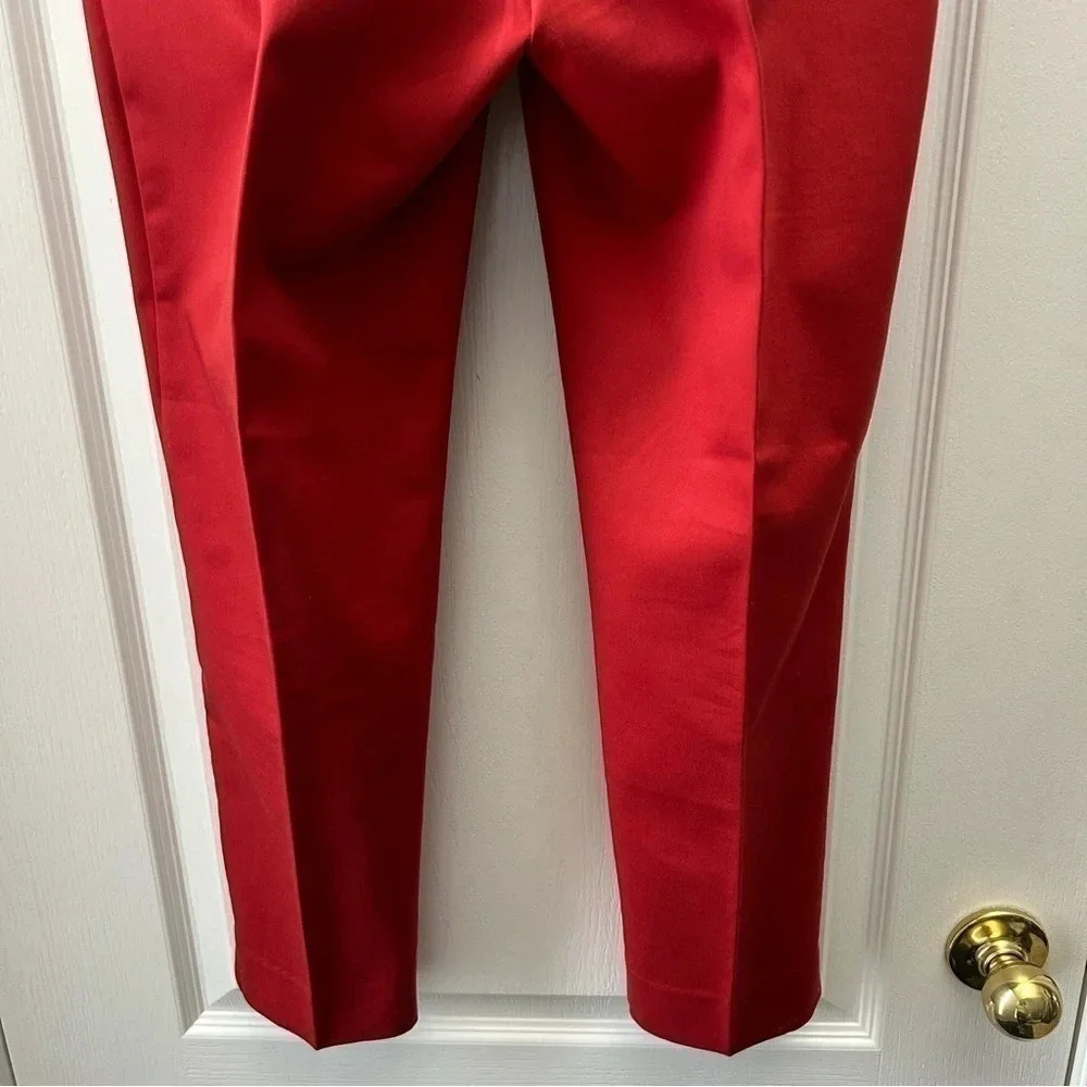 Ricki’s Slim Fit Ankle  Slit Cropped Pants Cotton Sateen Burnt Orange Size 0 - Picture 8 of 16